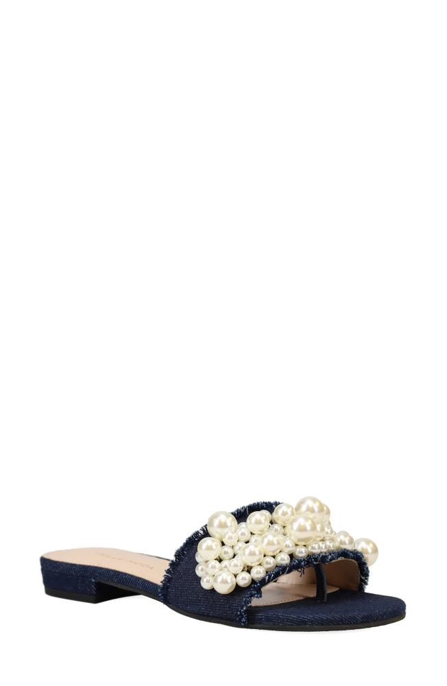 Pelle Moda Bayer Imitation Pearl Slide Sandal in Indigo Cover