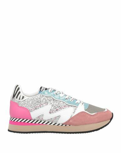 Manila Grace Woman Sneakers Pastel pink Soft Leather, Textile fibers Cover