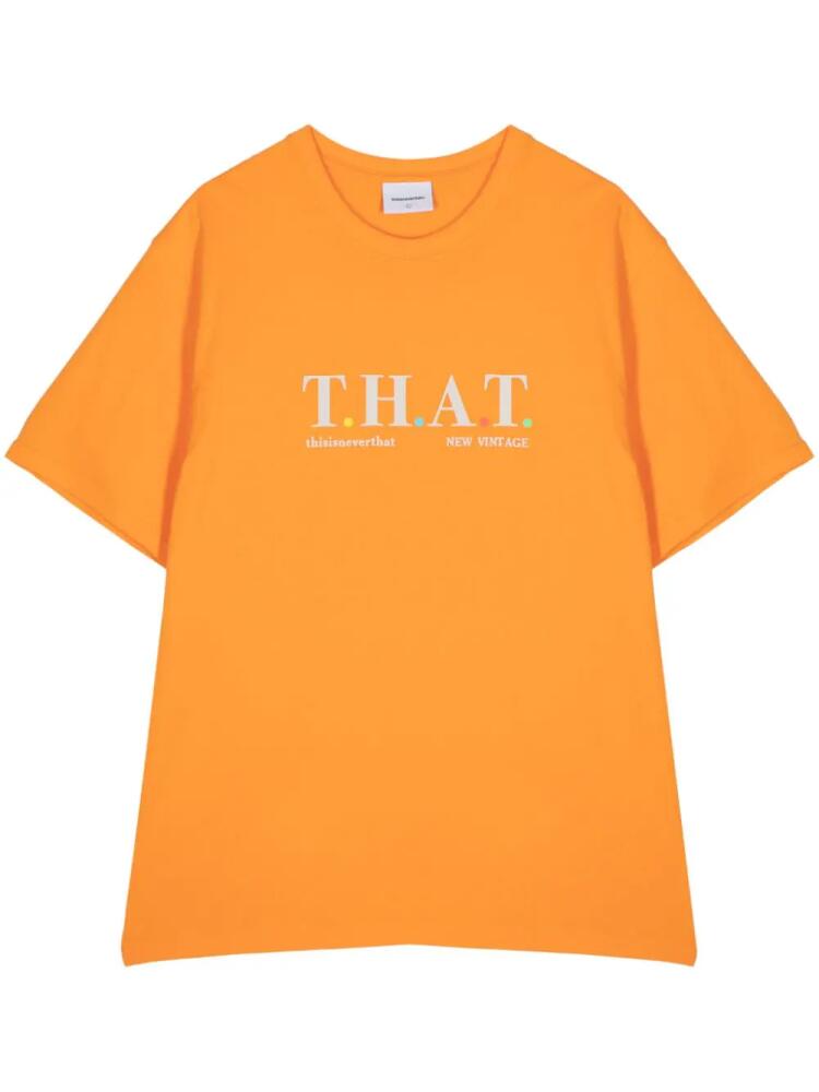 This Is Never That logo print cotton shirt - Orange Cover