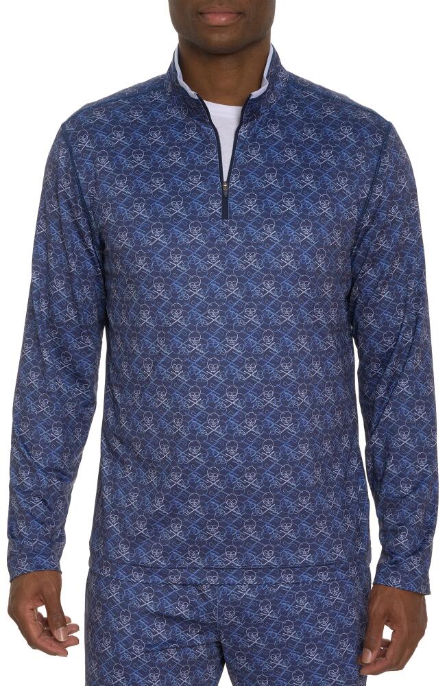 Robert Graham Iron Skull Quarter Zip Pullover in Navy Cover