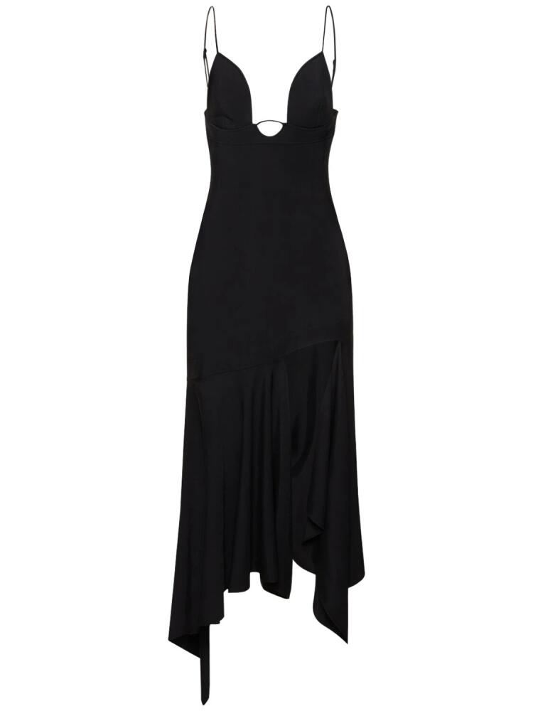 MUGLER Asymmetrical Twill Long Dress Cover