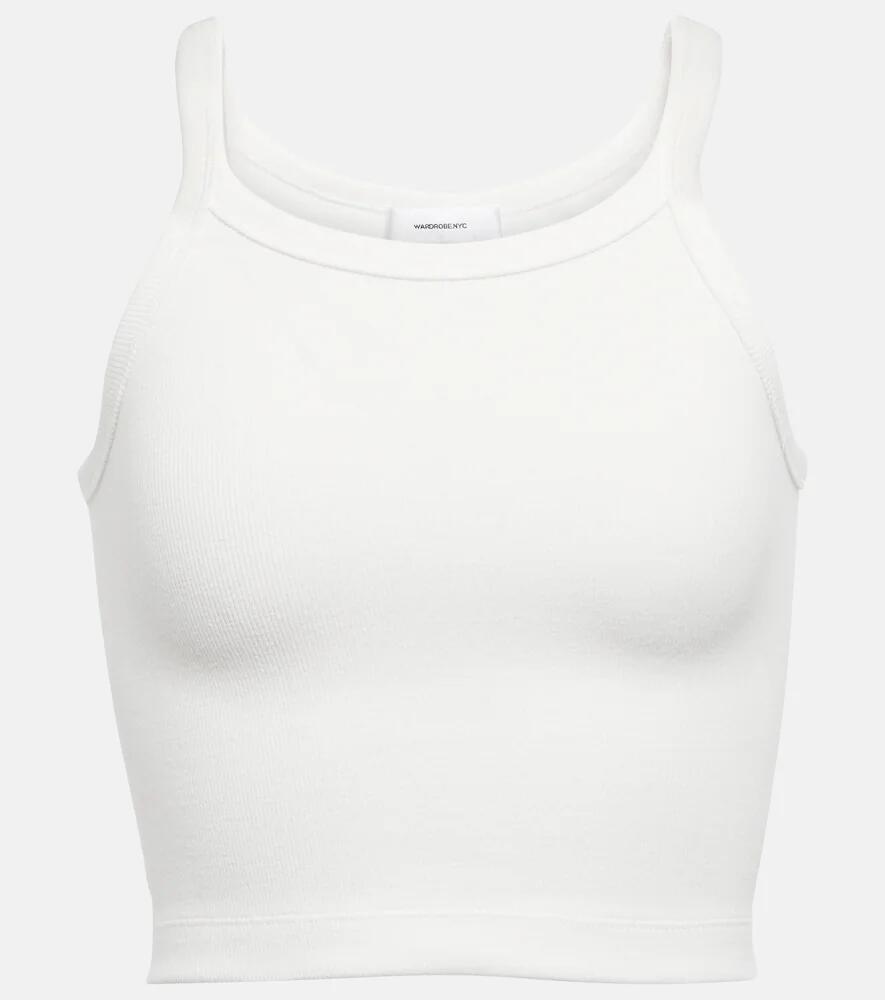 Wardrobe. NYC x Hailey Bieber HB cropped cotton-blend tank top Cover