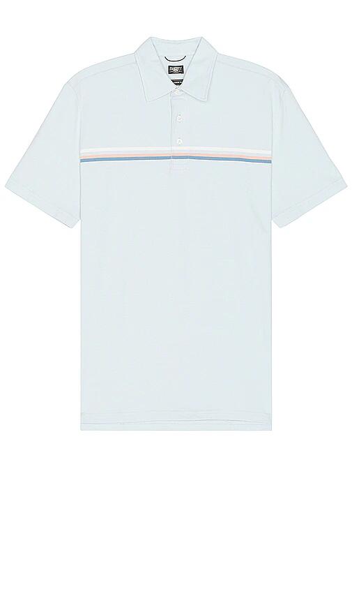 Faherty Short Sleeve Movement Pique Polo in Blue Cover