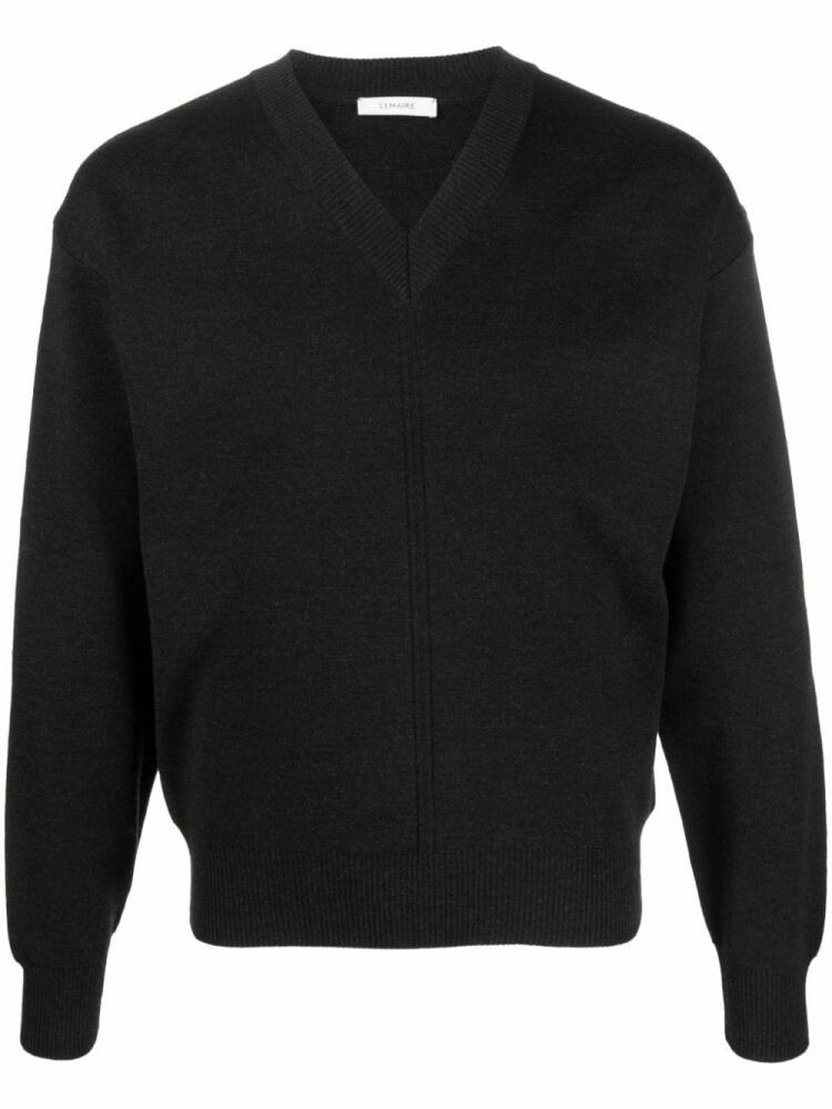 LEMAIRE V-neck knitted jumper - Black Cover