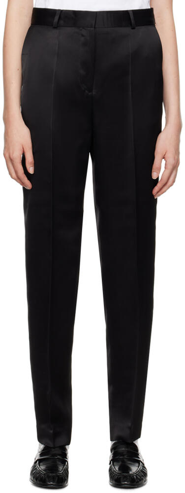 TOTEME Black Low-Waist Satin Trousers Cover