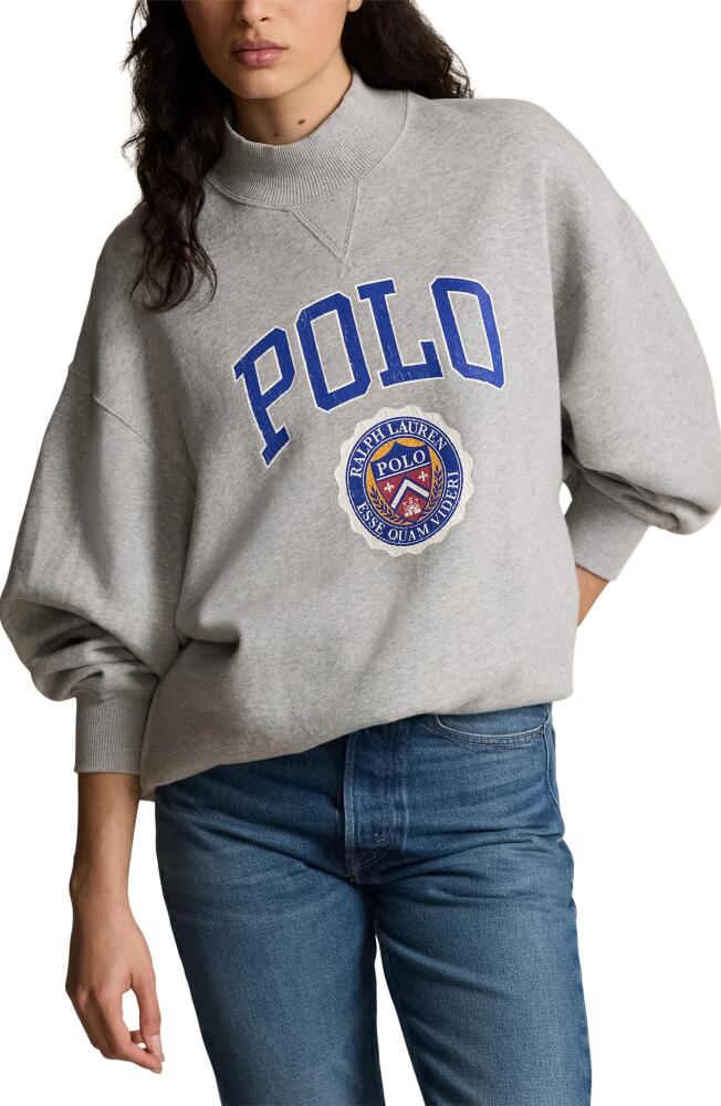 Polo Ralph Lauren Distressed Logo Graphic Sweatshirt in Andover Heather Cover