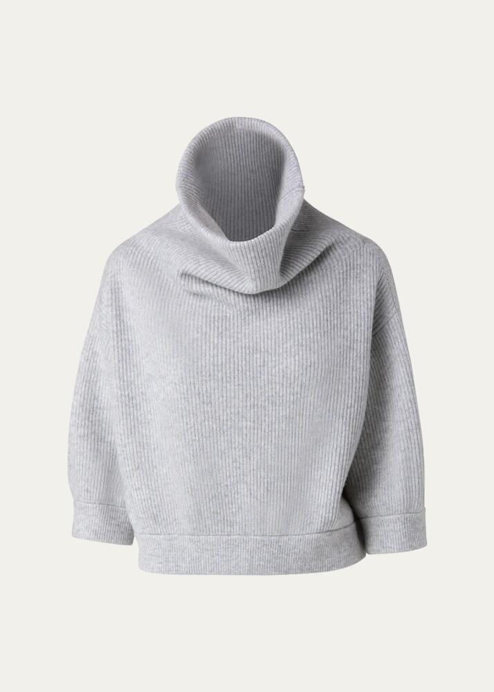 Akris Ribbed Cowl-Neck Cashmere Sweater Cover