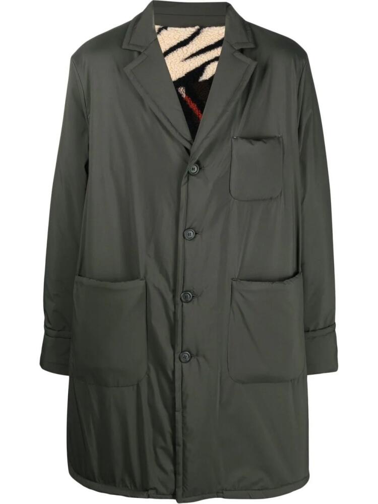 4SDESIGNS single-breasted button parka coat - Green Cover