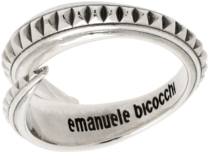 Emanuele Bicocchi Silver Pyramid Spiral Ring Cover