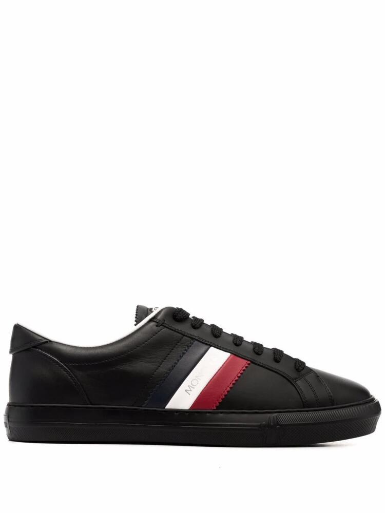 Moncler logo-print leather sneakers - Black Cover