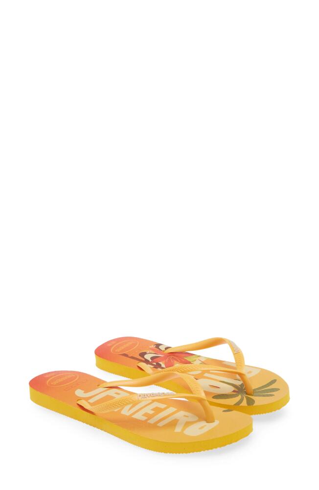 Havaianas Slim Postcard Flip Flop in Yellow Pop Cover