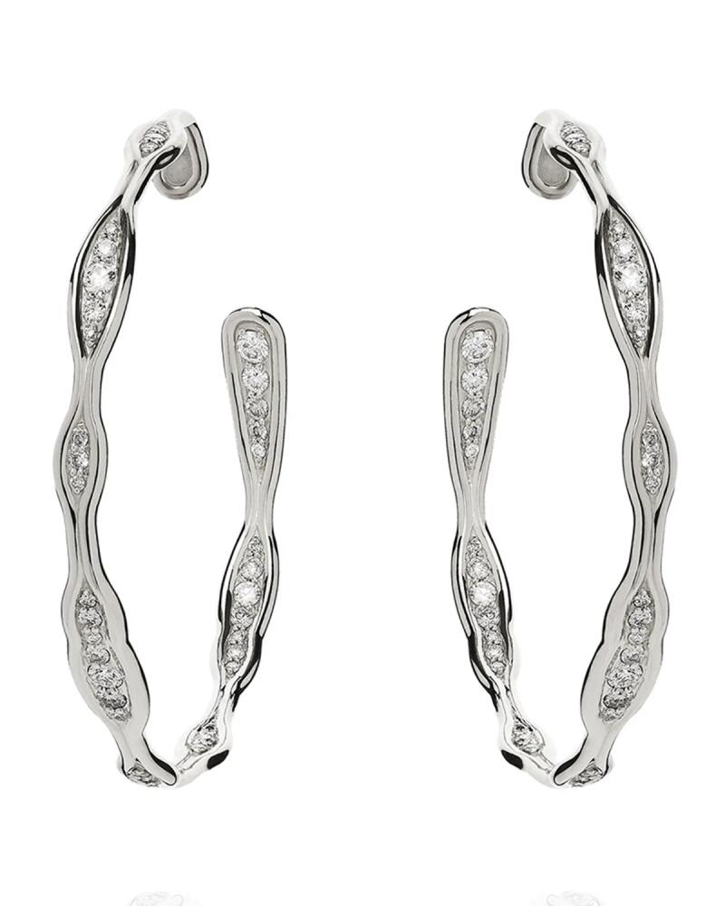 Fernando Jorge Fluid Diamond Hoop Earrings in 18k White Gold Cover