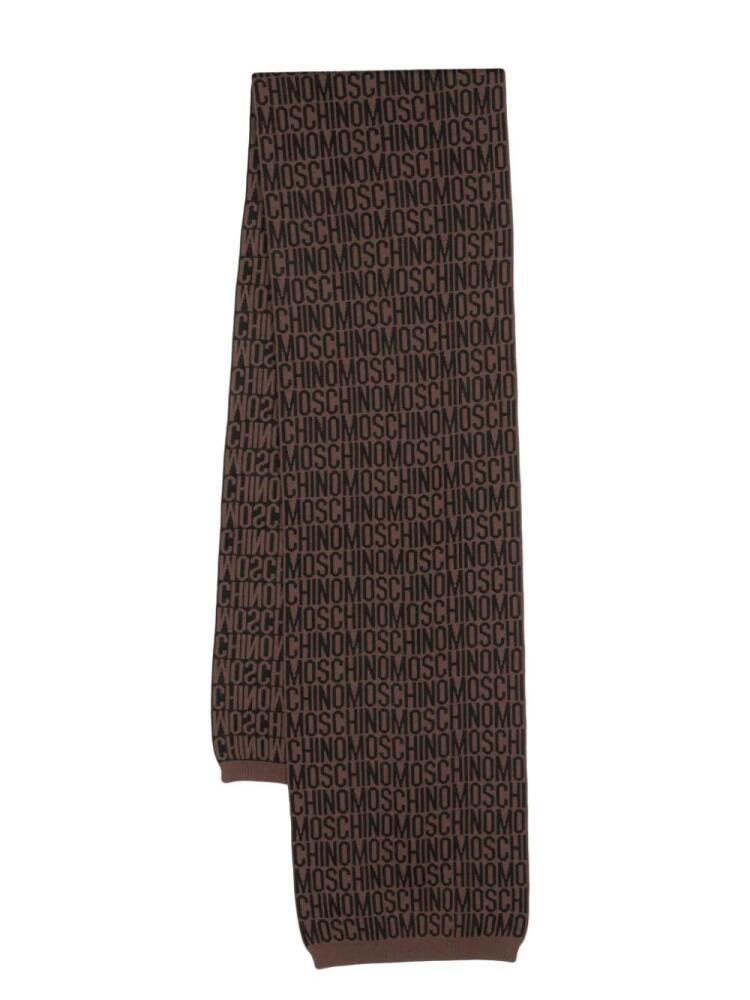 Moschino logo-print scarf - Brown Cover