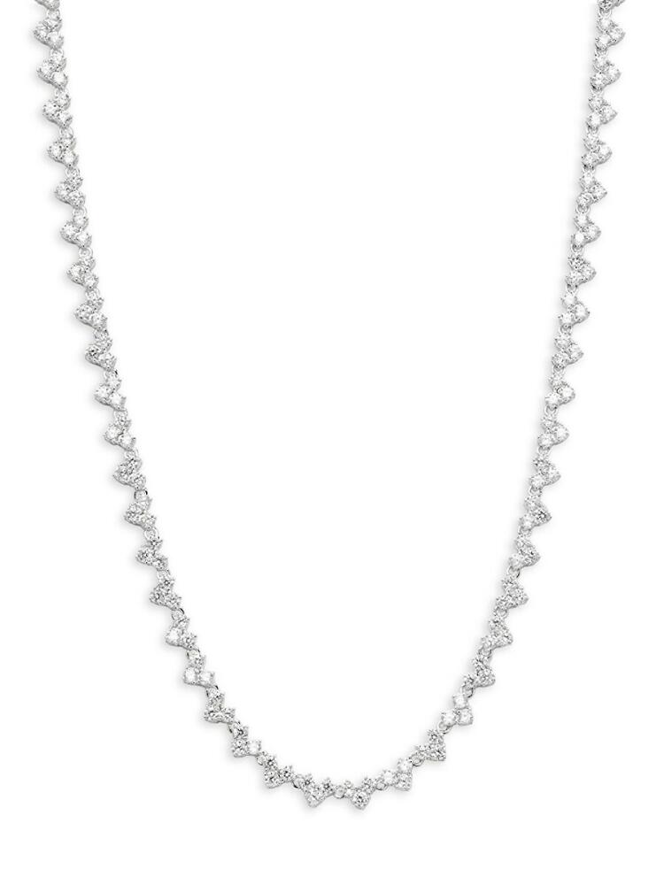 Adriana Orsini Women's Rhodium Plated Metal & Cubic Zirconia Necklace Cover