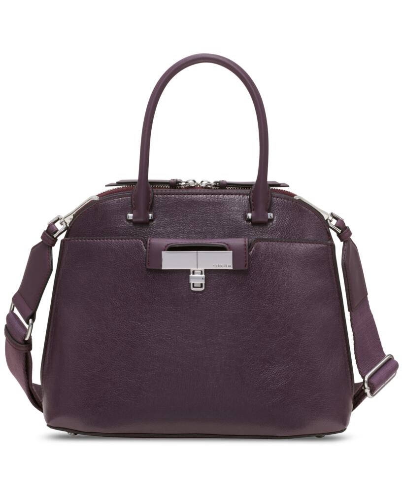 Calvin Klein Becky Convertible Turnlock Dome Satchel - Plum Cover