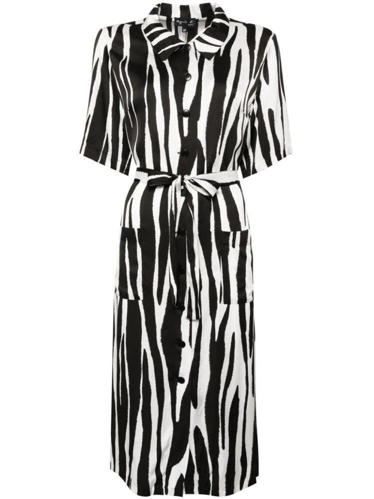 agnès b. zebra-printed midi dress - Black Cover