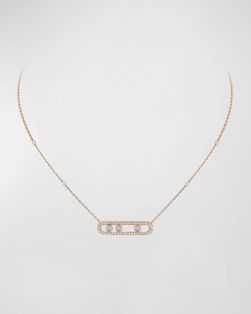 Messika Move Classic 18K Rose Gold Diamond Pave Necklace Cover