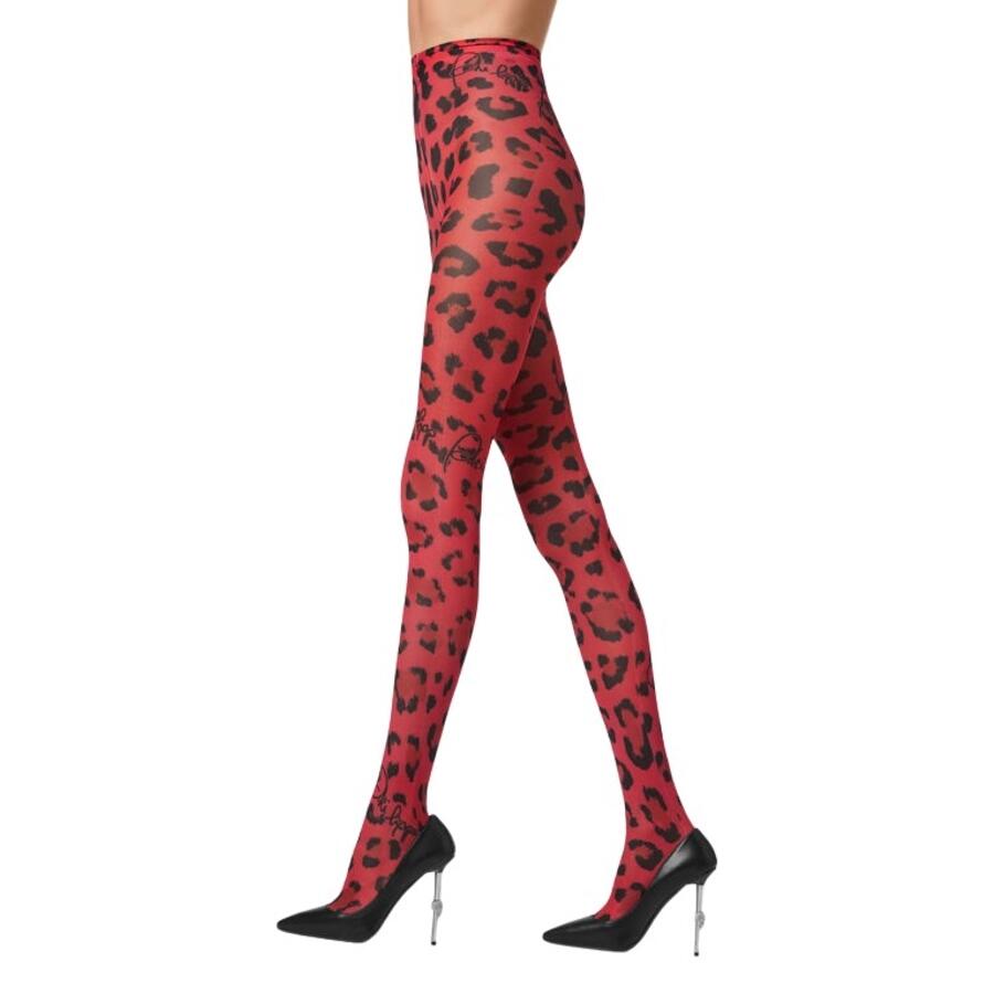 Philipp Plein Leopard Print Nylon Tights Cover