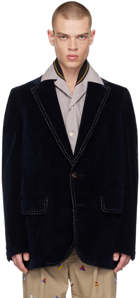 kolor Navy Velvet Blazer Cover