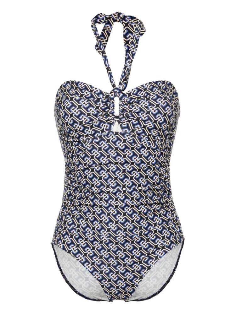 ZIMMERMANN wide-link halterneck swimsuit - Blue Cover