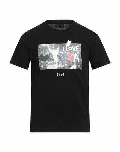 Throwback. Man T-shirt Black Cotton Cover