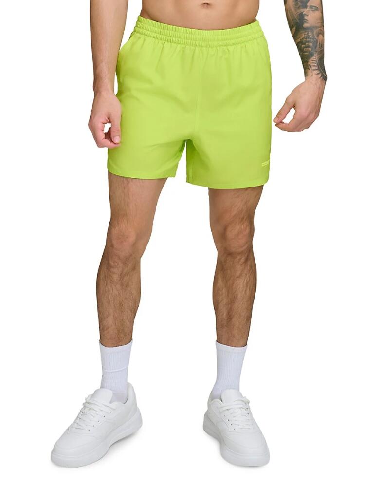 DKNY Men's Standard Fit Flat Front Volley Shorts - Lime Cover