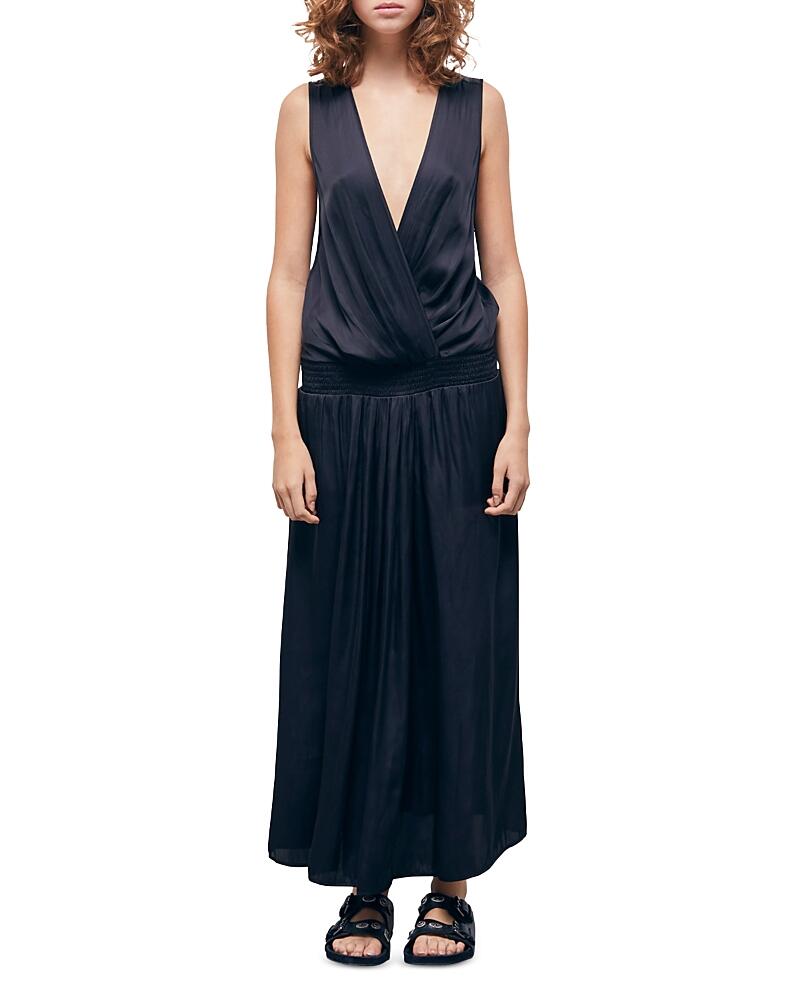 The Kooples Faux Wrap Drop Waist Midi Dress Cover