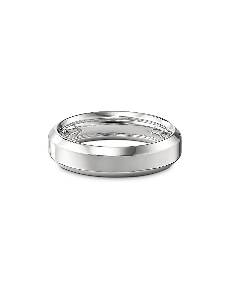 David Yurman Men's 18K White Gold Beveled Band Cover