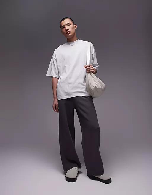 Topman extreme oversized fit T-shirt in ice gray heather Cover