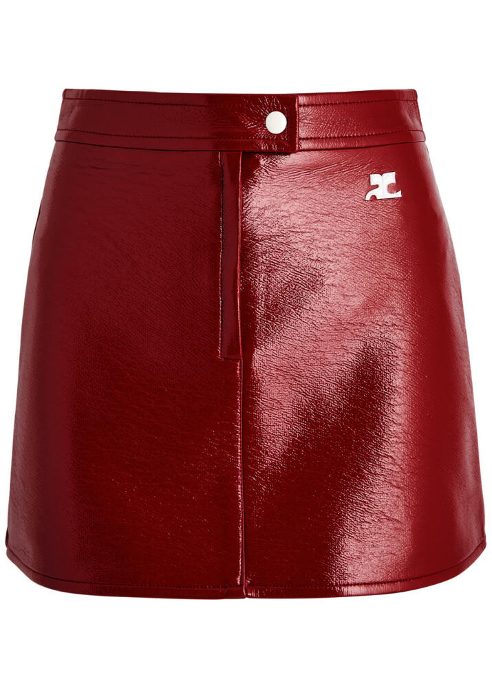 Courrèges Logo Vinyl Mini Skirt - Red Cover