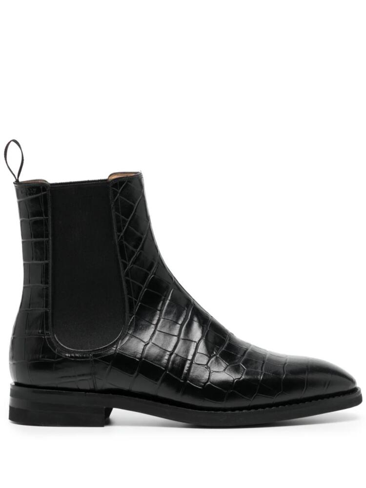 Bally crocodile-effect leather boots - Black Cover