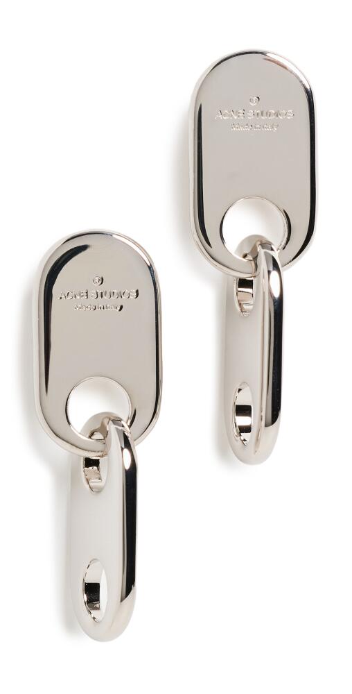 Acne Studios Chain Lock Earrings Silver Cover