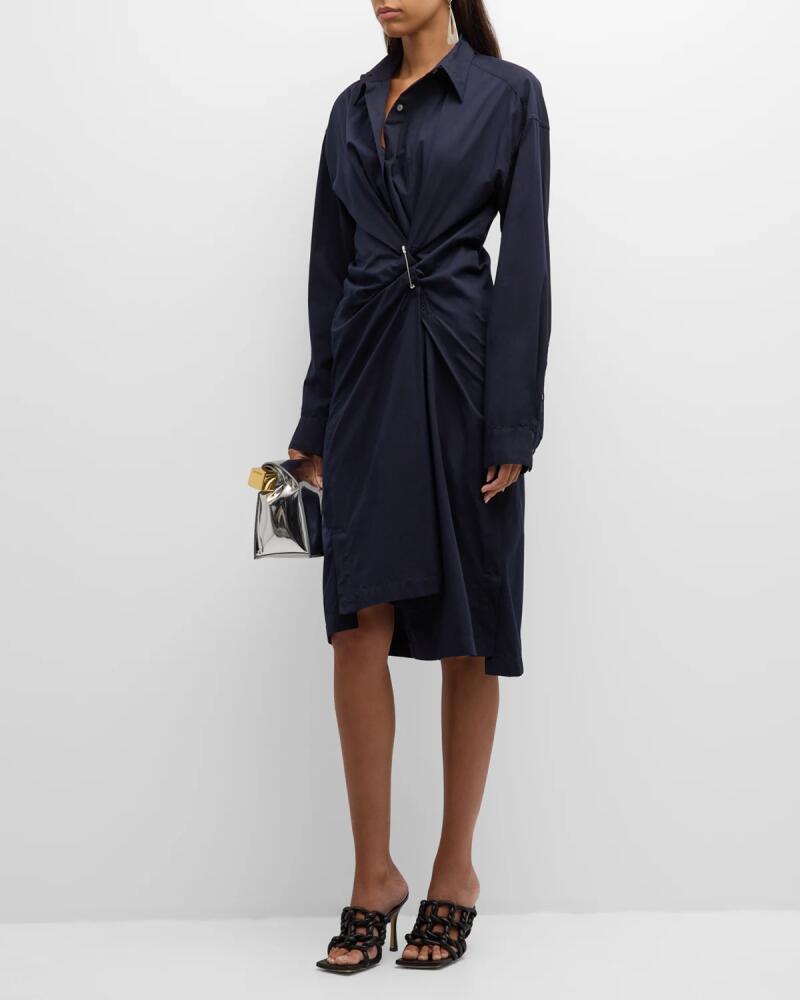 Dries Van Noten Delicks Wrap Shirtdress with Pin Detail Cover