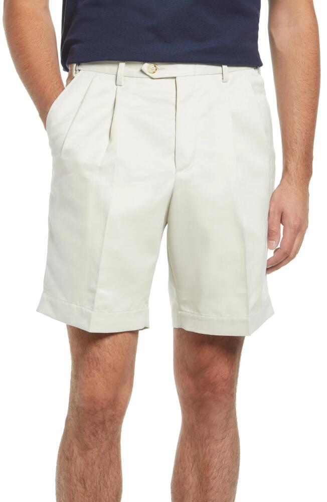 Berle Pleated Shorts in Stone Cover