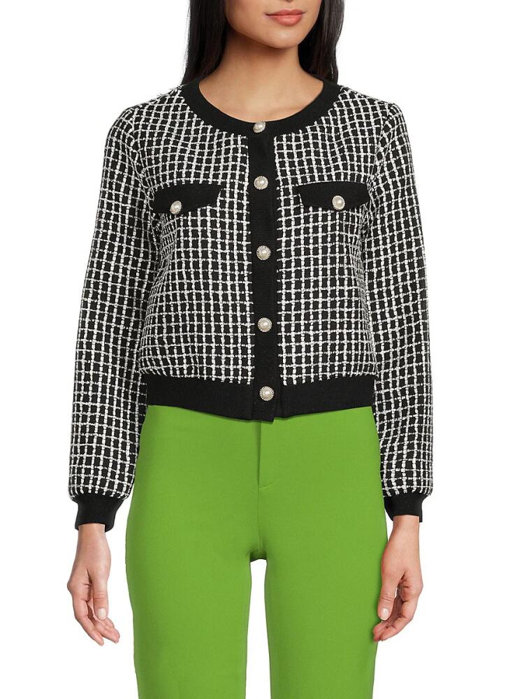 Wdny Women's Tweed Jacket - Black White Cover