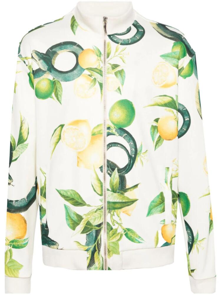 Roberto Cavalli lemon-print bomber jacket - Neutrals Cover