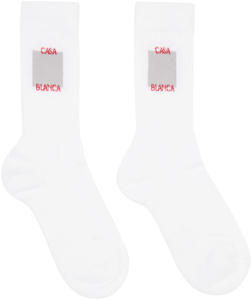 Casablanca White Logo Socks Cover