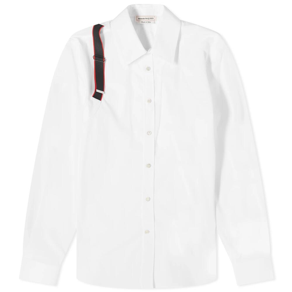 Alexander McQueen Men's Tape Logo Harness Shirt in White Cover