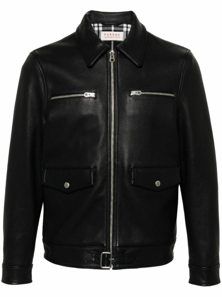 FURSAC long-sleeve leather jacket - Black Cover