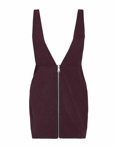 8 By Yoox Front-zip Pinafore Mini Dress Woman Mini dress Burgundy Cotton Cover