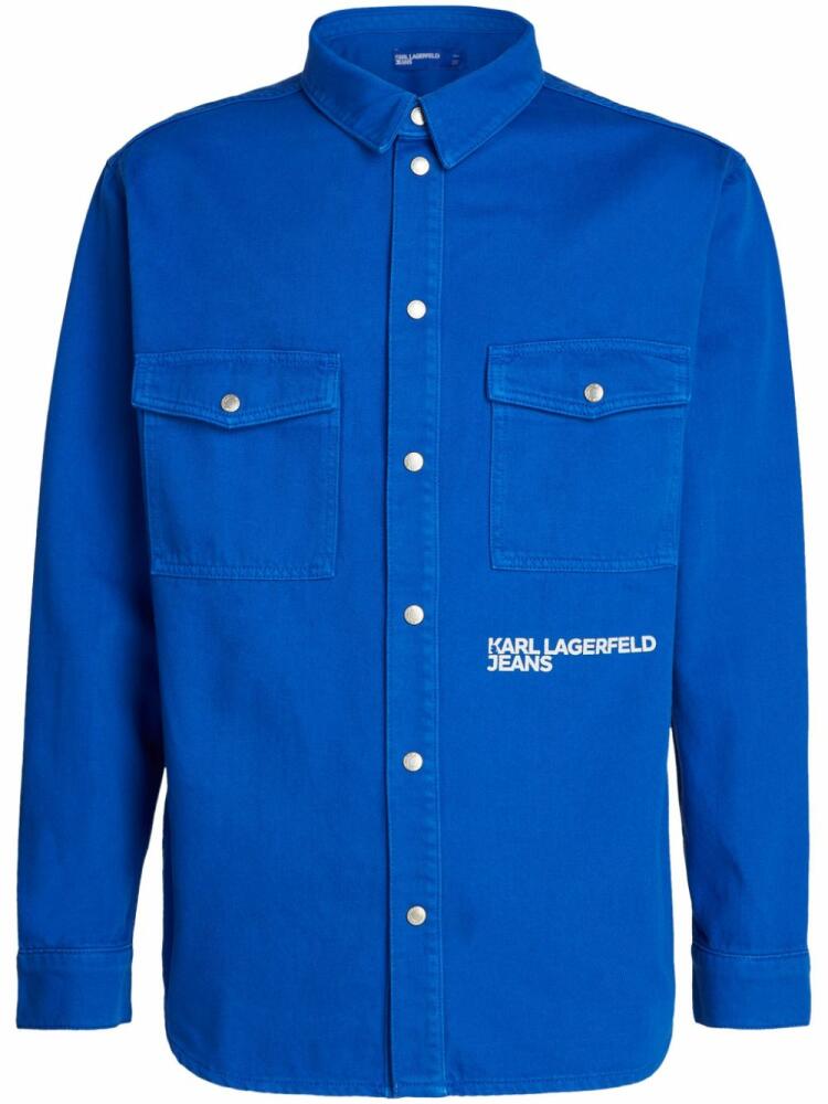 Karl Lagerfeld Jeans logo-print cotton shirt - Blue Cover