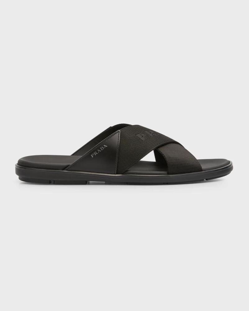 Prada Men's Nastro Web Logo Slide Sandals Cover