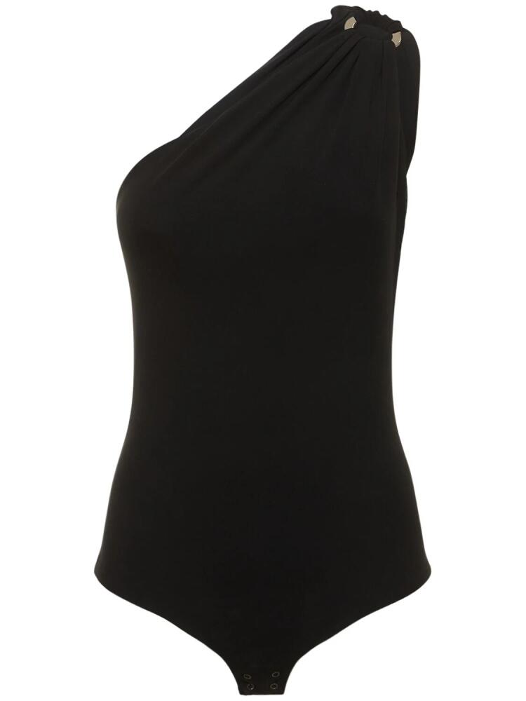 MICHAEL KORS COLLECTION Matte Jersey One-shoulder Bodysuit Cover