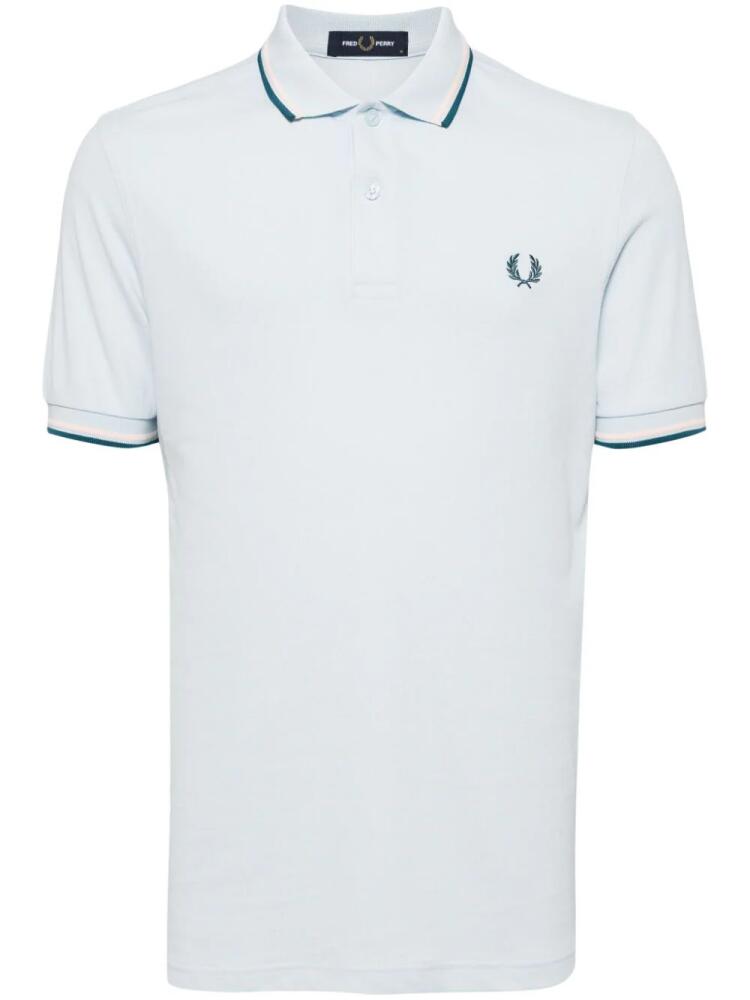 Fred Perry logo-embroidered cotton polo shirt - Blue Cover