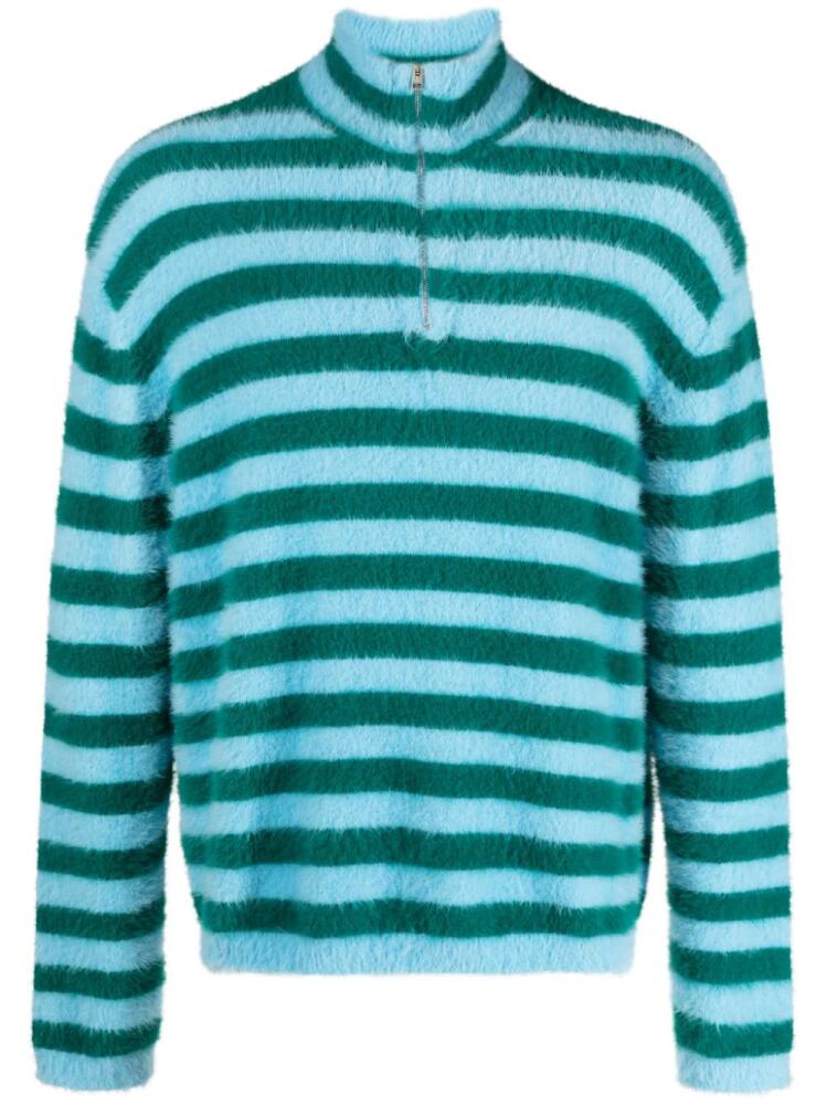 Sunnei striped high-neck sweatshirt - Blue Cover