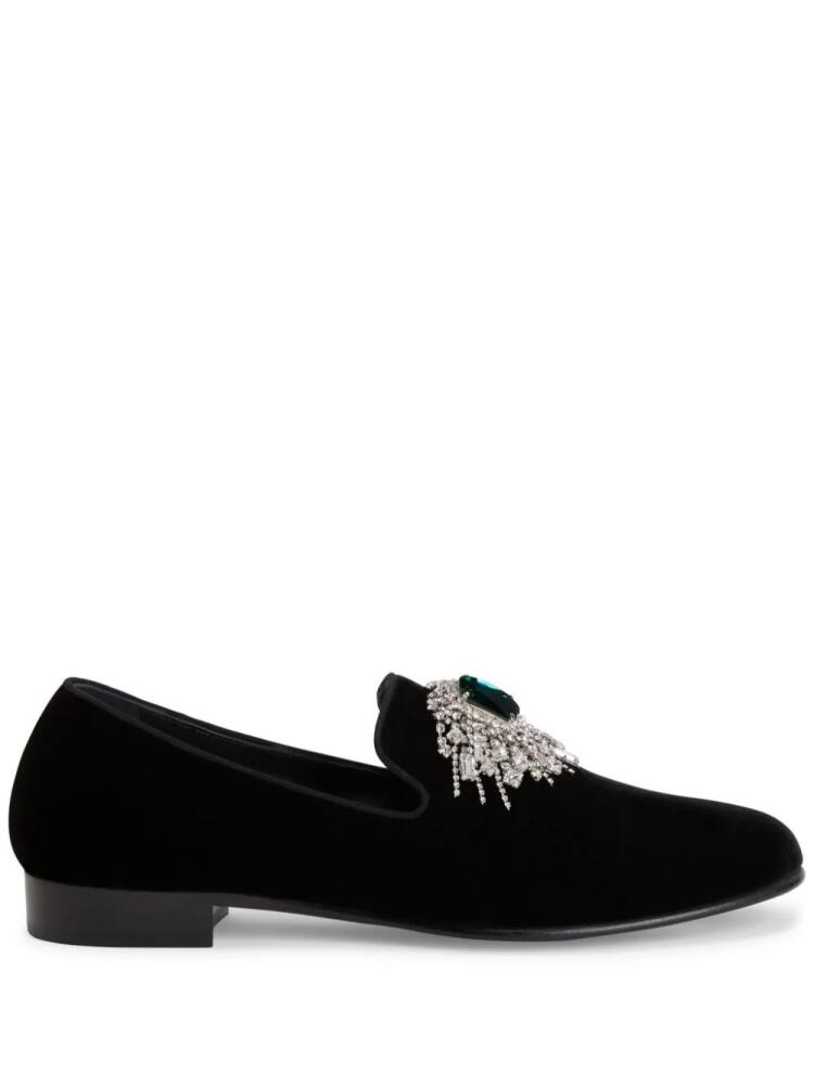 Giuseppe Zanotti Euphemiee velvet loafers - Black Cover