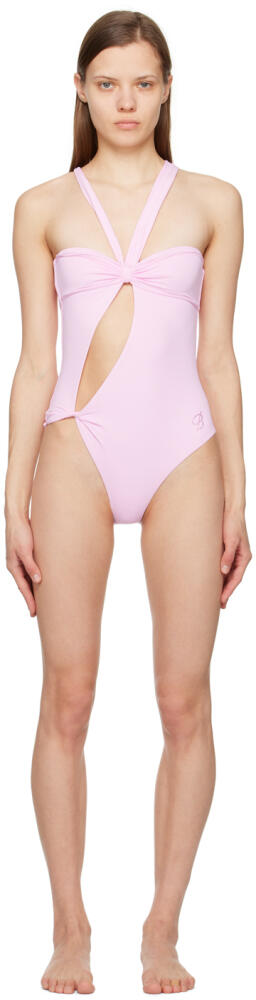 Blumarine Pink Cutout One-Piece Swimsuit Cover