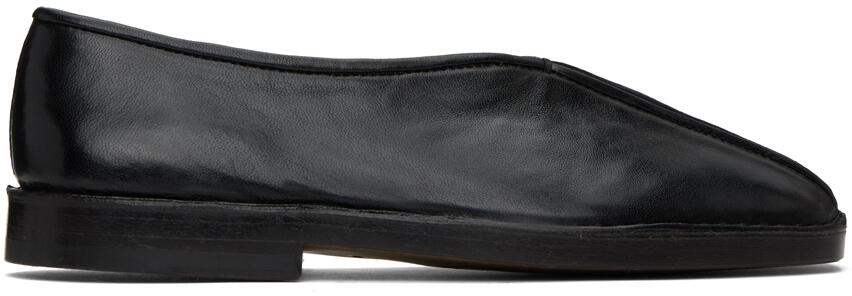 LEMAIRE Black Flat Piped Slippers Cover