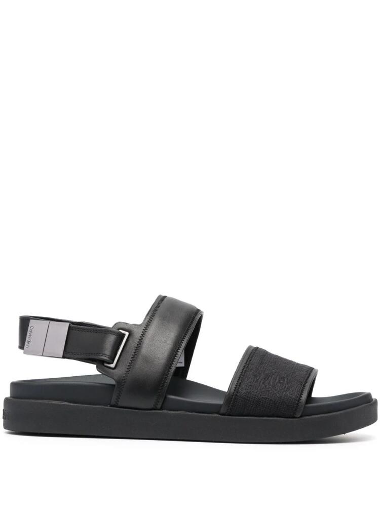 Calvin Klein jacquard leather sandals - Black Cover