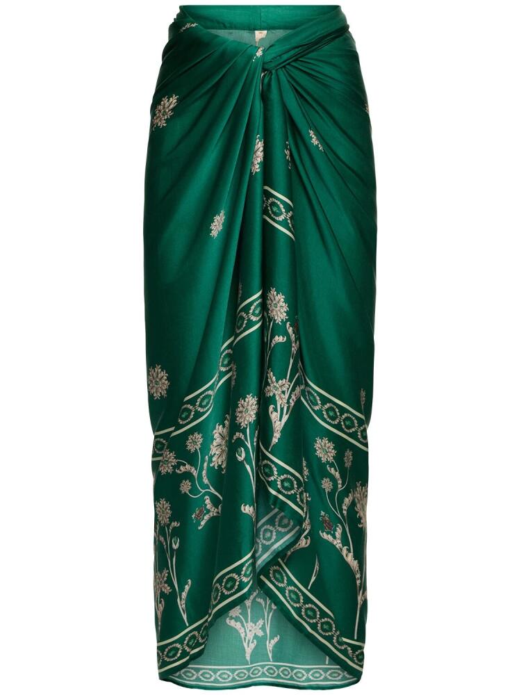 AGUA BY AGUA BENDITA Lavanda Printed Midi Skirt Cover